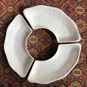 Vintage- White 3 piece appetizer “lazy Susan” tray